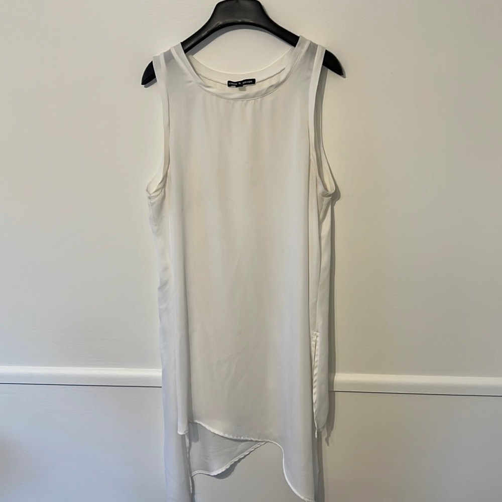 White chiffon tank tunic